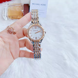  Shop Authentic Michael Kors Mindy Three Hand White Dial Two Tone Steel Strap Watch For Women - MK7077 - Luxxuri