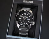  Shop Authentic Seiko 5 Sports Automatic Day Date Black Dial Silver Steel Strap Watch for Men - SRPD55K1 - Luxxuri