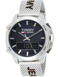 Shop Authentic Tommy Hilfiger Digital Black Dial Silver Mesh Bracelet Watch For Men - 1791765 - Luxxuri