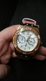  Shop Authentic Guess Limelight Quartz Analog White Dial Pink Leather Strap Watch For Women - W0775l3 - Luxxuri
