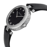  Shop Authentic Gucci Diamantissima Diamonds Black Dial Black Leather Strap Watch For Women - YA141403 - Luxxuri