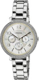  Shop Authentic Fossil Jacqueline Multi-Function Mother of Pearl Dial Silver Steel Strap Watch for Women - ES3755 - Luxxuri