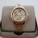 Shop Authentic Fossil Rye Automatic Skeleton Rose Gold Dial Rose Gold Steel Strap Watch for Women - BQ3754 - Luxxuri