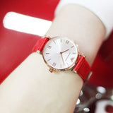  Shop Authentic Emporio Armani Gianni T Bar Silver Dial Red Leather Strap Watch For Women - AR1876 - Luxxuri