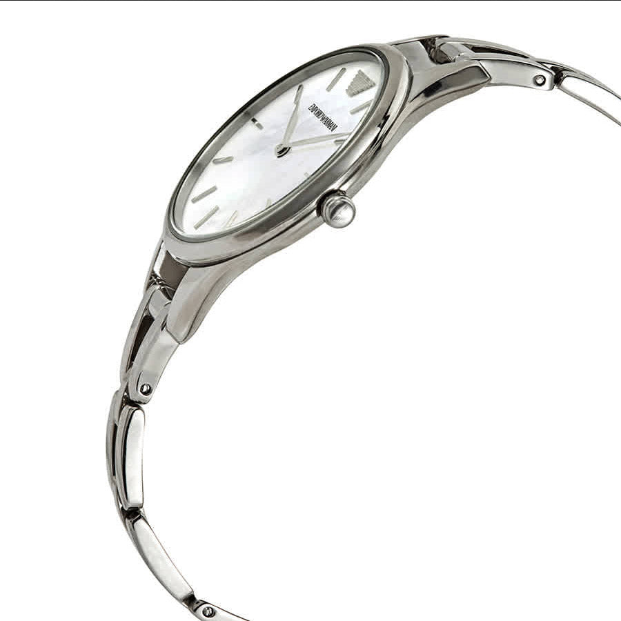  Shop Authentic Emporio Armani Aurora Mother Of Pearl White Dial Silver Steel Strap Watch For Women - AR11054 - Luxxuri