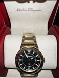  Shop Authentic Salvatore Ferragamo F-80 Classic Black Dial Gold Steel Strap Watch for Men - SFHY00821 - Luxxuri