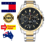  Shop Authentic Tommy Hilfiger Decker Chronograph Black Dial Two Tone Steel Strap Watch for Men - 1791559 - Luxxuri