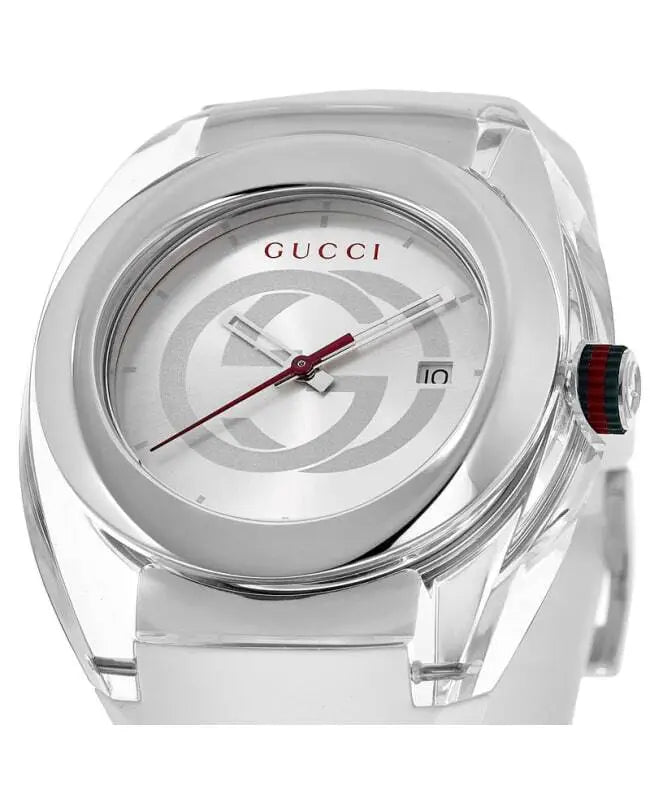  Shop Authentic Gucci SYNC XXL White Dial White Rubber Strap Watch For Men - YA137102 - Luxxuri