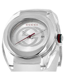  Shop Authentic Gucci SYNC XXL White Dial White Rubber Strap Watch For Men - YA137102 - Luxxuri