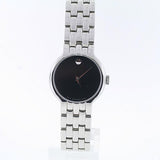  Shop Authentic Movado Veturi Quartz Black Dial Silver Steel Strap Watch for Women - 0606338 - Luxxuri