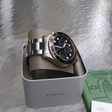  Shop Authentic Fossil FB-03 Chronograph Black Dial Silver Steel Strap Watch for Men - FS5768 - Luxxuri