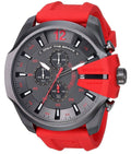  Shop Authentic Diesel Mega Chief Chronograph Black Dial Red Silicone Strap Watch For Men - DZ4427 - Luxxuri