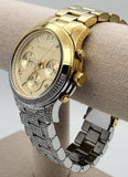  Shop Authentic Michael Kors Runway Chronograph Gold Dial Two Tone Steel Strap Watch For Women - MK7329 - Luxxuri