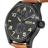 Shop Authentic Hugo Boss Aeroliner Maxx Chronograph Black Dial Brown Leather Strap Watch For Men - HB1513082 - Luxxuri
