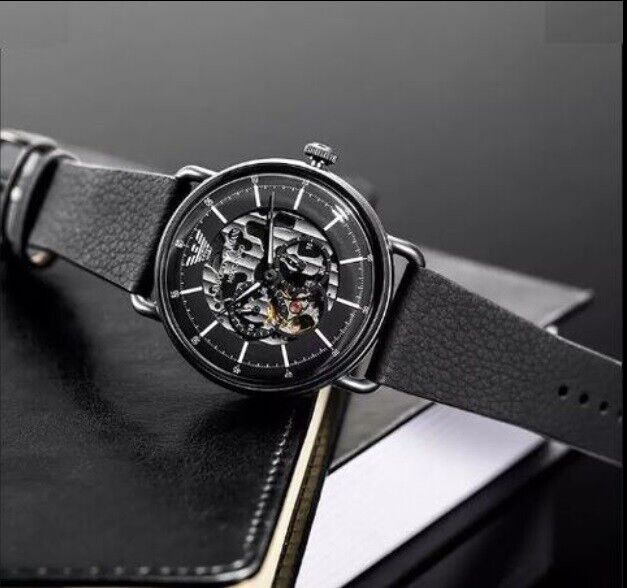  Shop Authentic Emporio Armani Aviator Chronograph Black Dial Black Leather Strap Watch For Men - AR60028 - Luxxuri