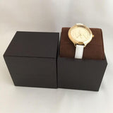 Shop Authentic Michael Kors Slim Runway Quartz Gold Dial White Leather Strap Watch For Women - MK2389 - Luxxuri