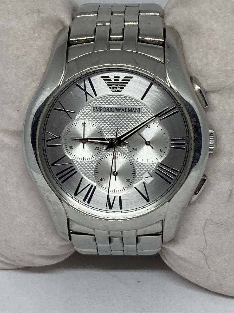  Shop Authentic Emporio Armani Velente Chronograph Quartz Silver Dial Silver Steel Strap Watch For Men - AR1702 - Luxxuri