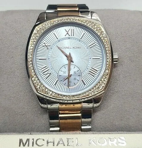 Michael Kors Bryn Quartz Blue Dial Two Tone Steel Strap Watch For Women - MK6136