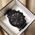  Shop Authentic Emporio Armani Luigi Chronograph Black Dial Black Leather Strap Watch For Men - AR11133 - Luxxuri