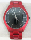  Shop Authentic Michael Kors Slim Runway Quartz Black Dial Red Steel Strap Watch for Men - MK8712 - Luxxuri