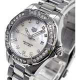  Shop Authentic Tag Heuer Aquaracer Diamonds Mother of Pearl White Dial Silver Steel Strap Watch for Women - WBD1415.BA0741 - Luxxuri