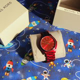  Shop Authentic Michael Kors Slim Runway Red Dial Red Steel Strap Watch For Women - MK3895 - Luxxuri