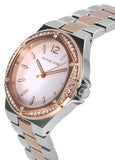  Shop Authentic Michael Kors Lennox Three Hand Quartz Silver Dial Two Tone Steel Strap Watch For Women - MK6989 - Luxxuri
