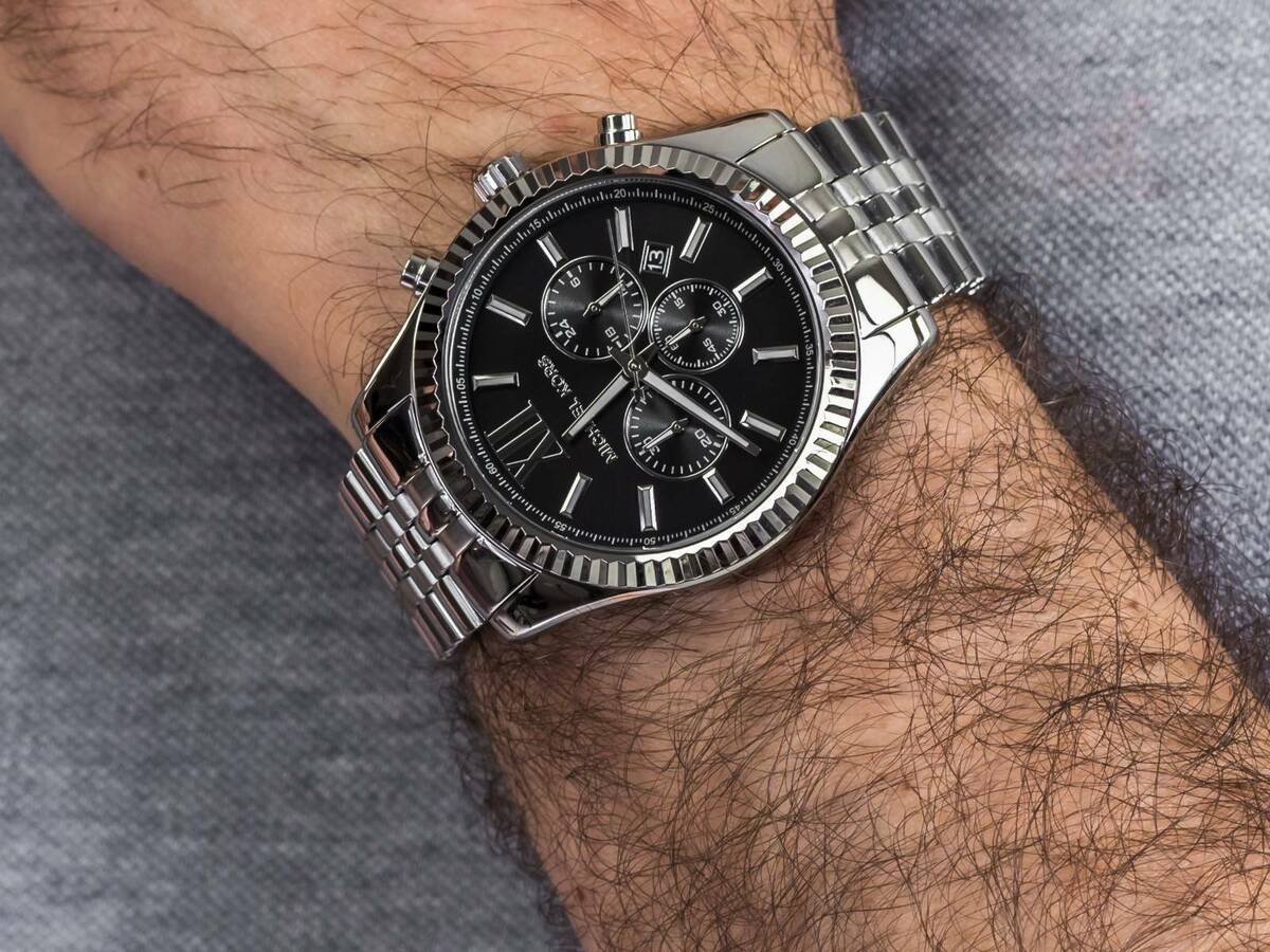  Shop Authentic Michael Kors Lexington Chronograph Black Dial Black Steel Strap Watch For Men - MK8602 - Luxxuri