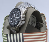  Shop Authentic Fossil FB-01 Chronograph Black Dial Silver Steel Strap Watch for Men - FS5837 - Luxxuri