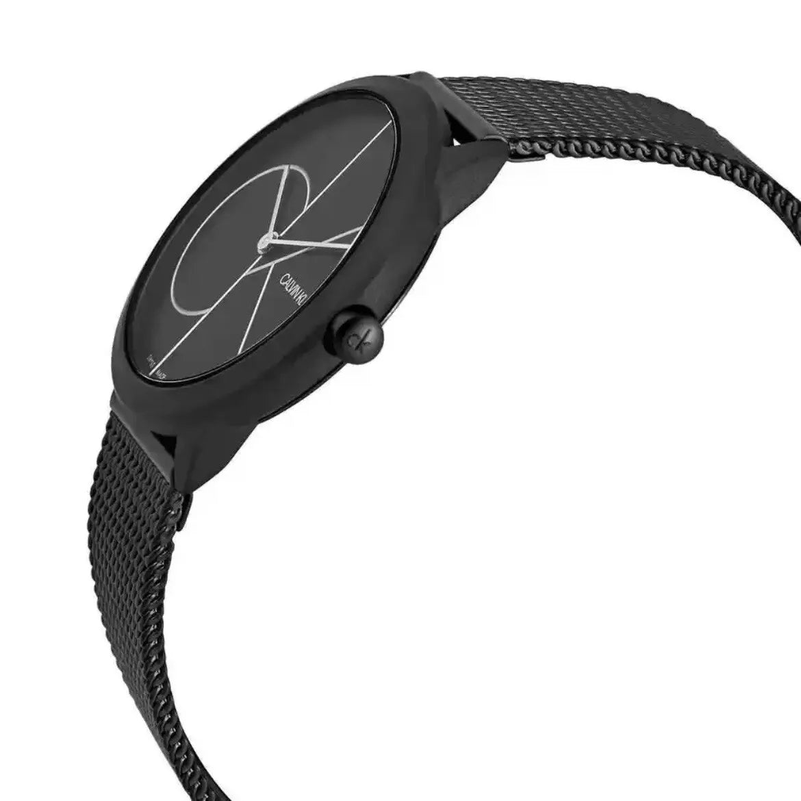  Shop Authentic Calvin Klein Minimal Black Dial Black Mesh Bracelet Watch for Men - K3M5145X - Luxxuri