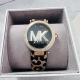  Shop Authentic Michael Kors Parker Black Dial Cheetah Print Brown Leather Strap Watch For Women - MK4723 - Luxxuri