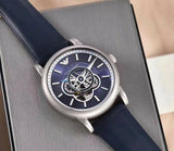  Shop Authentic Emporio Armani Luigi Chronograph Blue Dial Black Leather Strap Watch For Men - AR60011 - Luxxuri