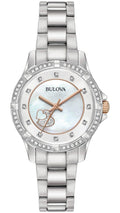  Shop Authentic Bulova Crystal Collection Mother of Pearl Dial Silver Steel Strap Watch for Women - 98L232 - Luxxuri