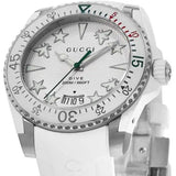 Shop Authentic Gucci Dive Quartz White Dial White Rubber Strap Watch For Men - YA136337 - Luxxuri