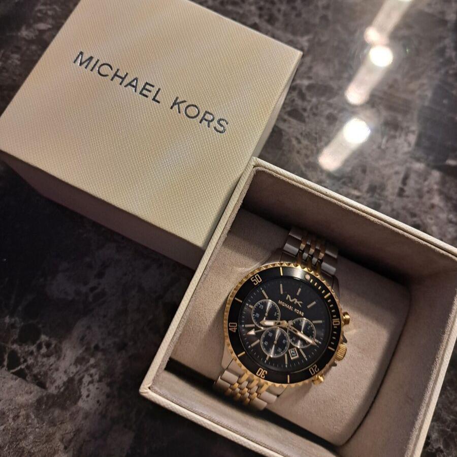 Shop Authentic Michael Kors Bayville Chronograph Black Dial Two Tone Steel Strap Watch For Women - MK8872 - Luxxuri