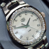  Shop Authentic Tag Heuer Link Quartz Diamonds Mother of Pearl Dial Silver Steel Strap Watch for Women - WBC1316.BA0600 - Luxxuri