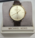  Shop Authentic Michael Kors Jayne Three Hand Gold Dial Brown Leather Strap Watch For Women - MK7129 - Luxxuri