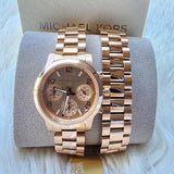  Shop Authentic Michael Kors Runway Chronograph Analog Rose Gold Dial Rose Gold Steel Strap Watch for Women - MK7453 - Luxxuri