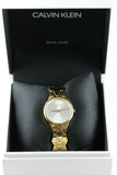  Shop Authentic Calvin Klein Snake Silver Dial Yellow Gold Steel Strap Watch For Women - K6E23546 - Luxxuri