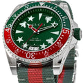  Shop Authentic Gucci Dive Quartz Green Dial Two Tone NATO Strap Watch For Men - YA136339 - Luxxuri