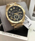  Shop Authentic Michael Kors Brecken Chronograph Quartz Black Dial Gold Steel Strap Watch For Men - MK8481 - Luxxuri