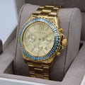  Shop Authentic Michael Kors Everest Chronograph Gold Dial Gold Steel Strap Watch For Women - MK7210 - Luxxuri