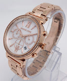  Shop Authentic Michael Kors Sofie Chronograph Mother of Pearl White Dial Rose Gold Steel Strap Watch For Women - MK6576 - Luxxuri