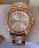  Shop Authentic Michael Kors Lennox Three-Hand Silver Dial Rose Gold Steel Strap Watch For Women - MK7362 - Luxxuri