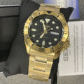  Shop Authentic Seiko 5 Sports Automatic Black Dial Gold Steel Strap Watch For Men - SRPK18 - Luxxuri