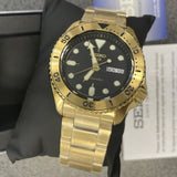  Shop Authentic Seiko 5 Sports Automatic Black Dial Gold Steel Strap Watch For Men - SRPK18 - Luxxuri