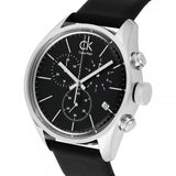  Shop Authentic Calvin Klein Masculine Chronograph Black Dial Black Leather Strap Watch for Men - K2H27102 - Luxxuri