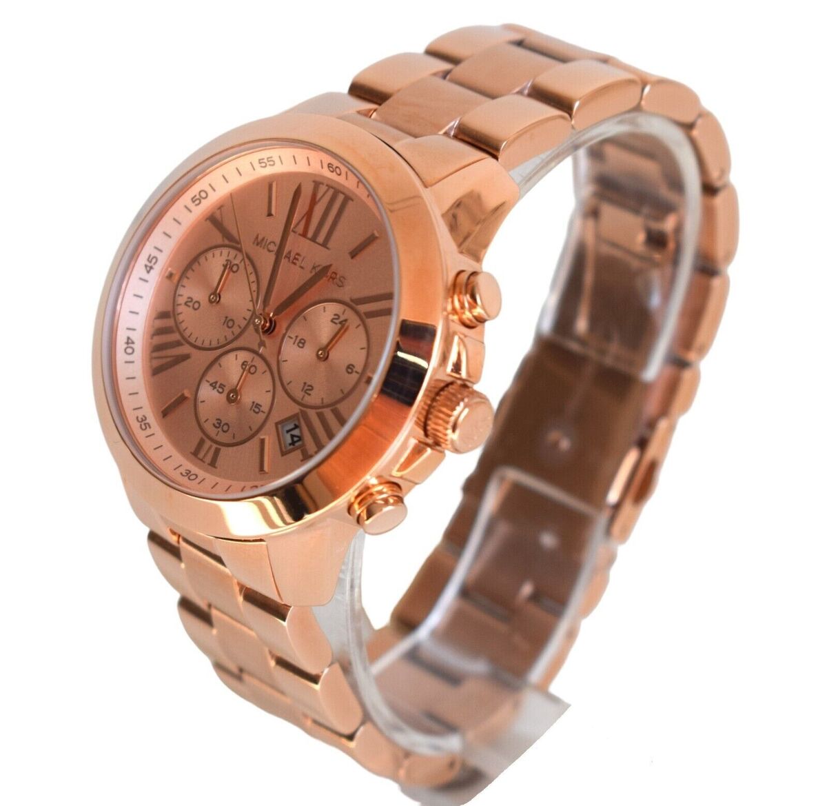  Shop Authentic Michael Kors Runway Chronograph Rose Gold Dial Rose Gold Steel Strap Watch For Women - MK5778 - Luxxuri