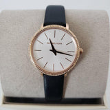  Shop Authentic Michael Kors Pyper Three Hand White Dial Black Leather Strap Watch For Women - MK2835 - Luxxuri