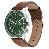  Shop Authentic Tommy Hilfiger Jimmy Chronograph Green Dial Brown Leather Strap Watch For Men - 1791948 - Luxxuri